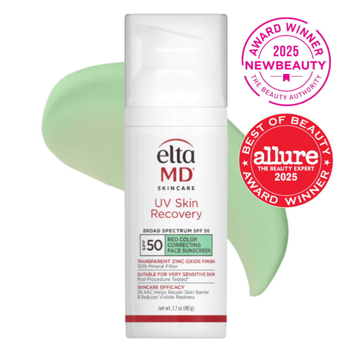 EltaMD UV Skin Recovery Red Color Correcting Green Tint Broad Spectrum SPF50 1.7oz